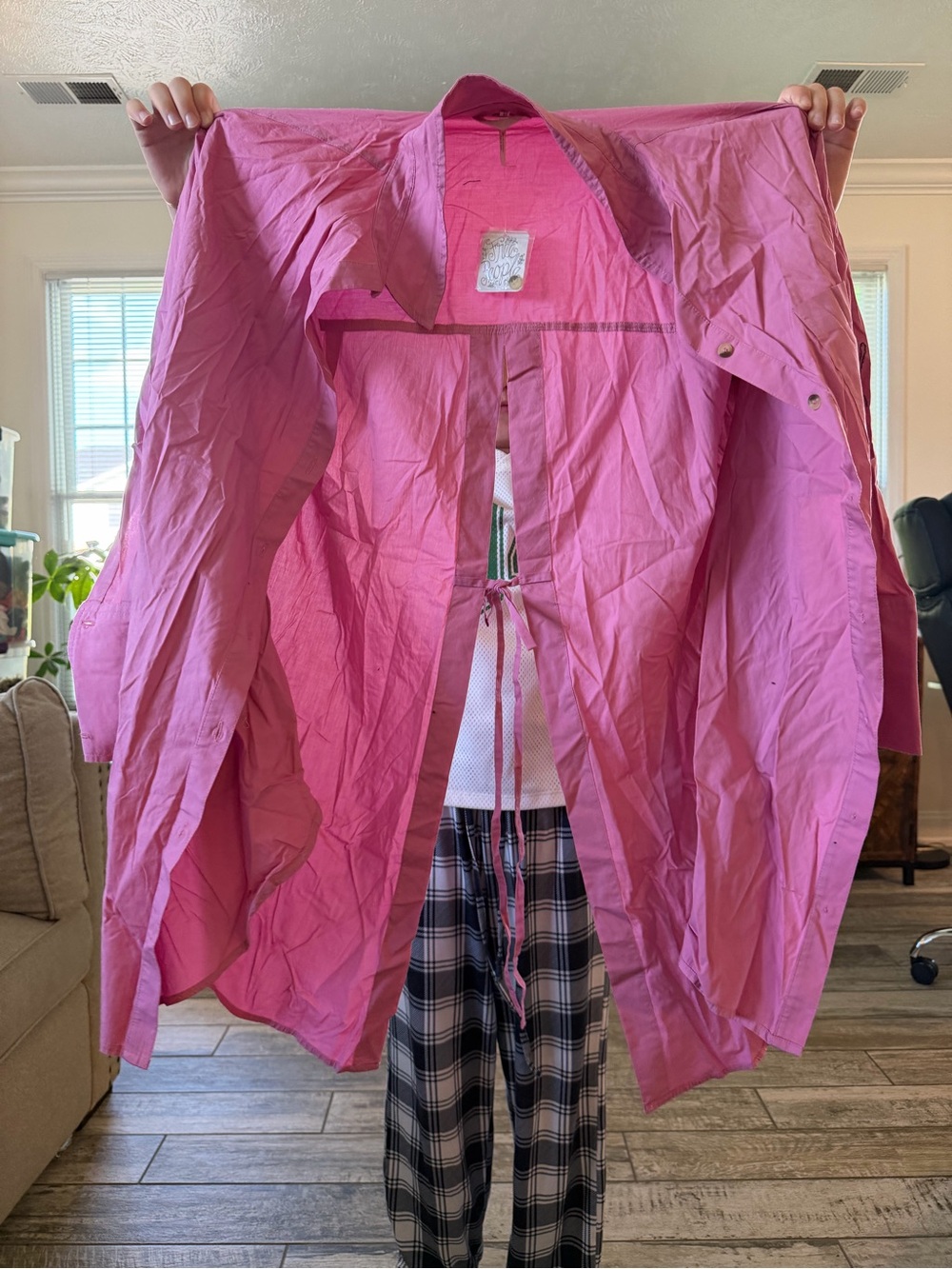 Bright Pink Lightweight Button-Up